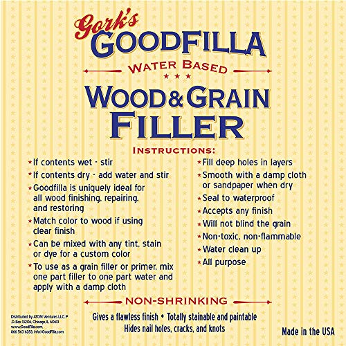 Goodfilla Ebony, 8 oz, Wood and Grain Filler, Stainable, Sandable, Zero Waste, Non-Toxic, USA Made - Image 4