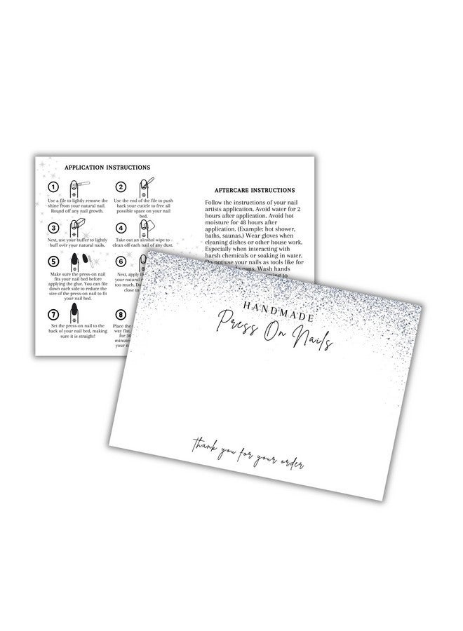 Lashicorn Handmade Acrylic Press On Nails Display Card | 5X7” 30 Pk | W/Application Aftercare Instructions Inserts Glitter Sparkle For Packaging In Your 6 * 9 Holographic Bags Use With Double Sided Tape - Image 1
