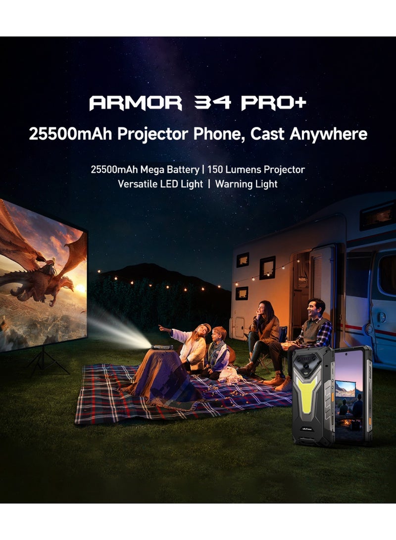 أوليفون Armor 34 Pro Plus 5G | Built-in Projector | 16GB RAM 512GB ROM | 25500MAh Battery | 6.95-Inch FHD+ Display | Triple Camera | Android 15 - Pulse Black - Image 5