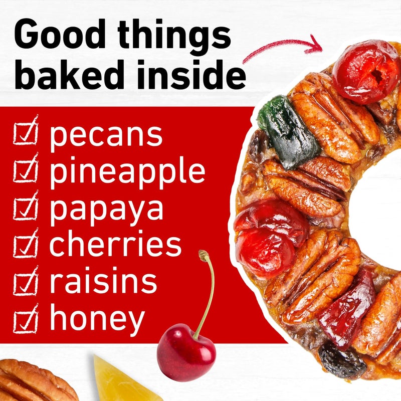 Collin Street Bakery Mini DeLuxe Fruitcake in Collectible Gift Tin - 5” Fruitcake Handcrafted Fresh with Pecans, Pineapple, Papaya, Ripe Cherries, Raisins, & Honey - Baked in Texas (9.9 oz) - Image 3