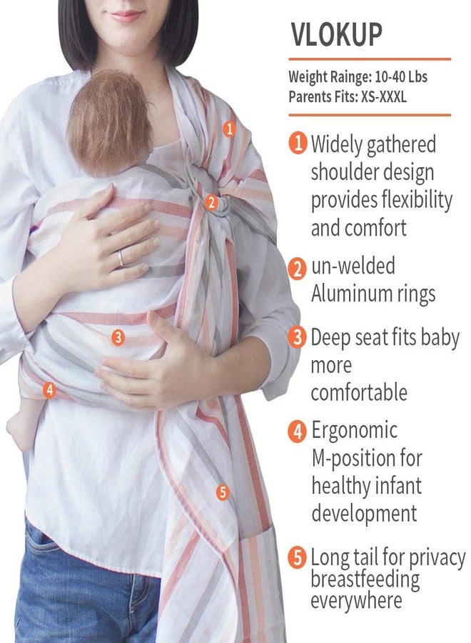 Vlokup Baby Ring Sling Baby Carrier, Extra Soft Baby Sling Carrier for Newborn to Toddler, Lightweight Breathable Adjustable Baby Wrap Sling, Brown - Image 2