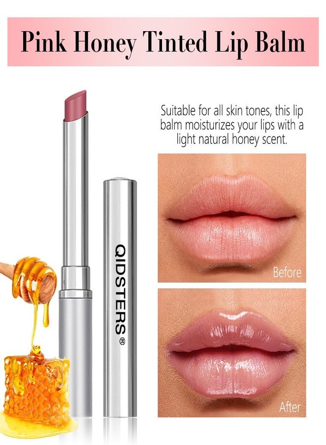 QIDSTERS Pink Honey Lipstick Tinted Lip Balm, Sheer Hydrating Lip Stain for All Skin Tones, Natural Lightweight Lips Gloss Makeup for Women, Vegan & Cruelty-Free - Image 2
