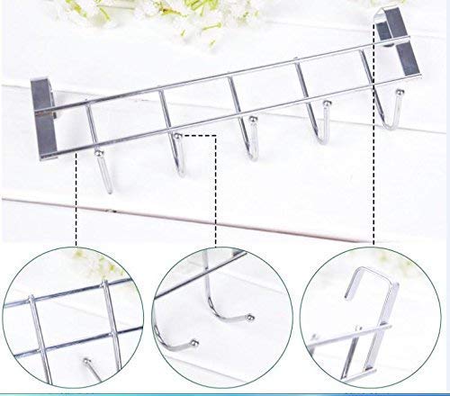 Sell Net Retail Multi Functional Stainless Steel Space Saving Over The Door Hanging Hooks for Towel Clothes Bag Coat and Other Wardrobe Storage Organizer Holder Multi Pack of 2 - Image 3