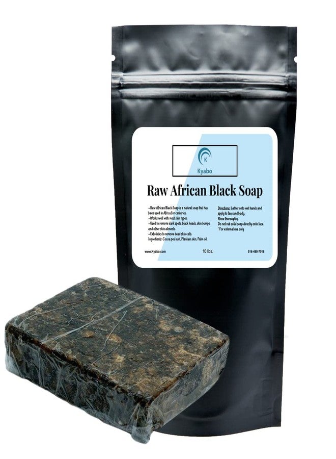 Kyabo Raw African Black Soap 10 lb. - 100% Pure Natural Organic From Ghana | Body Wash, Face Cleanser, Hair & Soap Bulk - Image 1