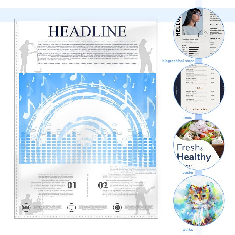 VOKOY 30 Pack No Holes Sheet Protectors, 8.5" x 11", Letter Size Heavy Duty Clear View Page Sleeves Protectors, Clear Paper Document Artwork Protectors - Image 3