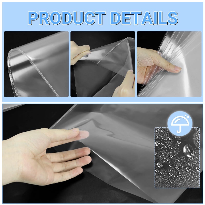 VOKOY 30 Pack No Holes Sheet Protectors, 8.5" x 11", Letter Size Heavy Duty Clear View Page Sleeves Protectors, Clear Paper Document Artwork Protectors - Image 4