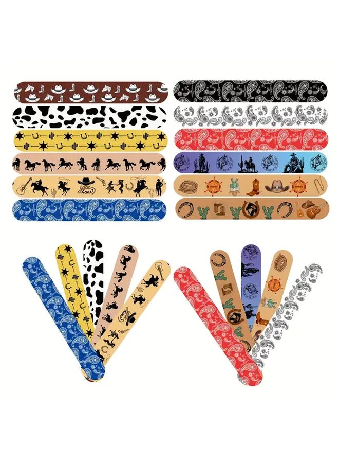 Western Cowboy Wristbands Colorful Denim Pop Rings Playful Cartoon Designs Durable Plastic For Parties - Image 2