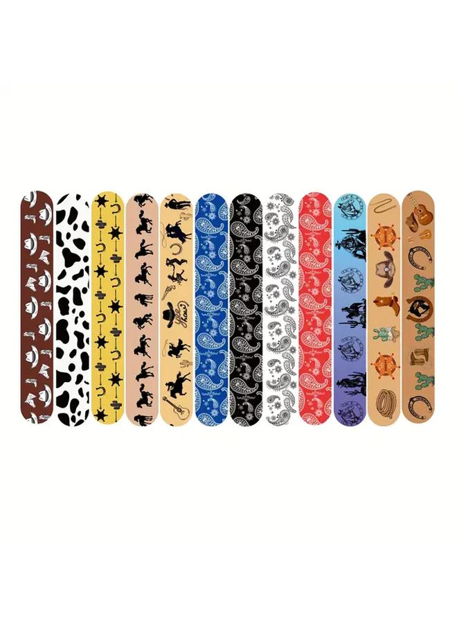 Western Cowboy Wristbands Colorful Denim Pop Rings Playful Cartoon Designs Durable Plastic For Parties - Image 4