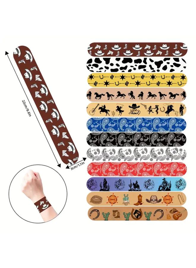 Western Cowboy Wristbands Colorful Denim Pop Rings Playful Cartoon Designs Durable Plastic For Parties - Image 3