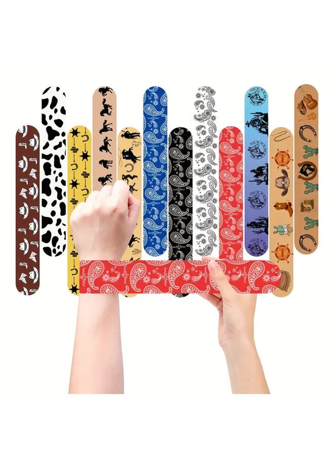 Western Cowboy Wristbands Colorful Denim Pop Rings Playful Cartoon Designs Durable Plastic For Parties - Image 5