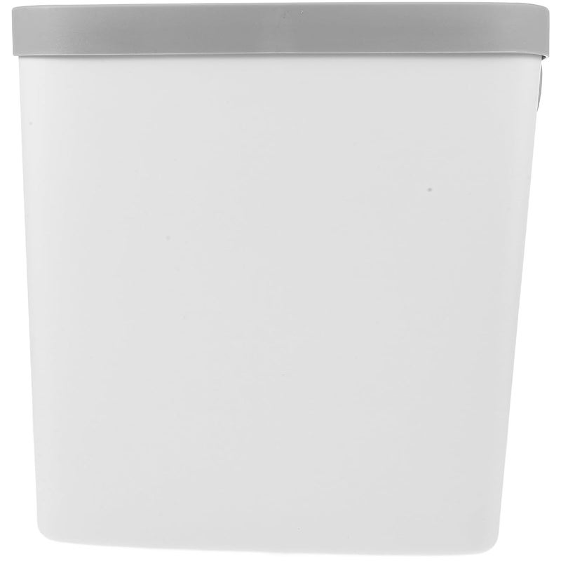 FAVOMOTO Large Plastic Press Type Wastebasket with Lid for Kitchen Bathroom Bedroom, White Covered Garbage Can for Home Use - Image 1