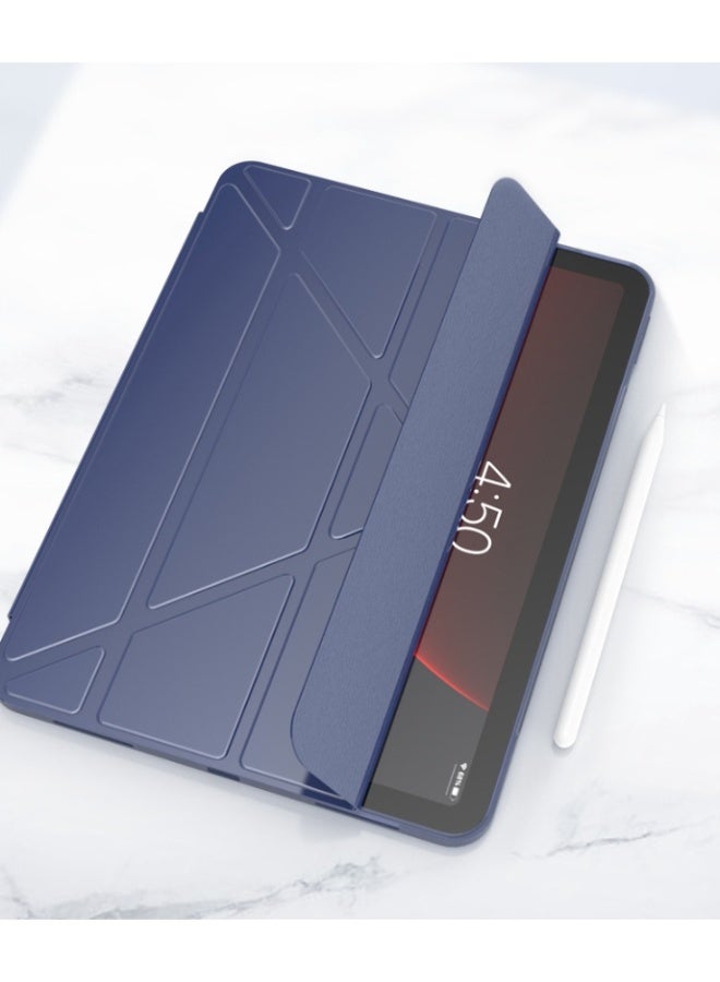 إغرين99 لـ [iPad Air 11 بوصة (2024 الإصدار السادس M2 / 2025 الإصدار السابع M3 / 2026 الإصدار الثامن M4)] [iPad Air 10.9 بوصة (2020 الإصدار الرابع / 2022 الإصدار الخامس)] غطاء حافظة، تصميم مصفوفة خلوية 4+ شكل Y، زوايا متعددة، استيقاظ/نوم تلقائي، لمسة جلدية مريحة، حامل Y شكل رفيع جدًا حافظة واقية، ظهر TPU ناعم، أزرق عميق - Image 3