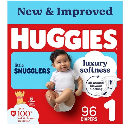 Huggies Size 1 Diapers Little Snugglers Baby Diapers Size 1 814 lbs 96 Count Packaging May Vary - Image 1