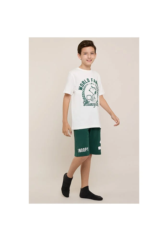 أر أند بي Snoopy Print Shorts Pyjama Set