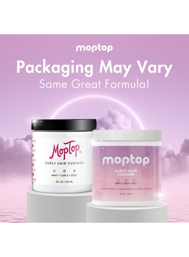 MopTop Curly Hair Custard Gel for Waves, Coils & Kinks - Anti-Frizz Curl Moisturizer, Definer & Lightweight Activator with Aloe, Great for Dry Hair, 8oz - Image 2