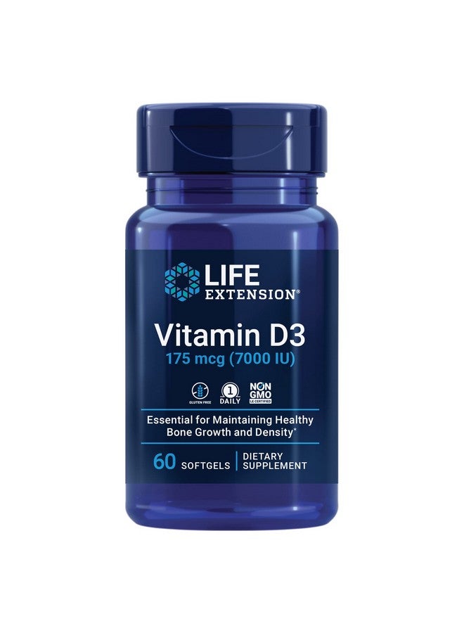 Life Extension Vitamin D3 175 Mcg (7000 Iu) Promotes Bone Health Brain Health And Immune Function Nongmo Glutenfree 1 Daily 60 Softgels - Image 2