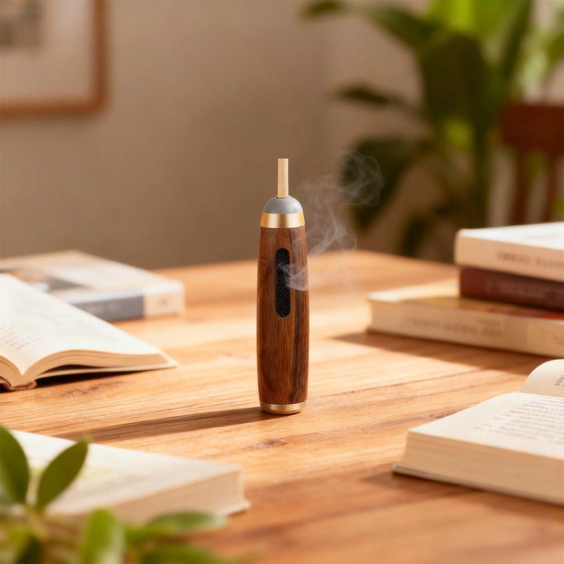 Walnut Wood Ashtray With Lid Pocket Sized Anti Odor For Home And Travel Gift Box 4 3 X 1 Inch - Image 5