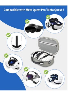 Generic Hard Travel Case for Meta Quest Pro and Quest 2 VR Headset Accessories Suitable for Home and Travel Storage Grey  - Image 2