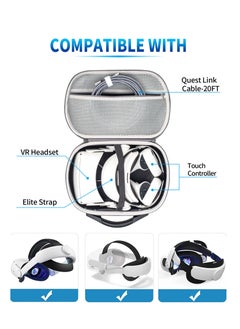 Generic Hard Travel Case for Meta Quest Pro and Quest 2 VR Headset Accessories Suitable for Home and Travel Storage Grey  - Image 3