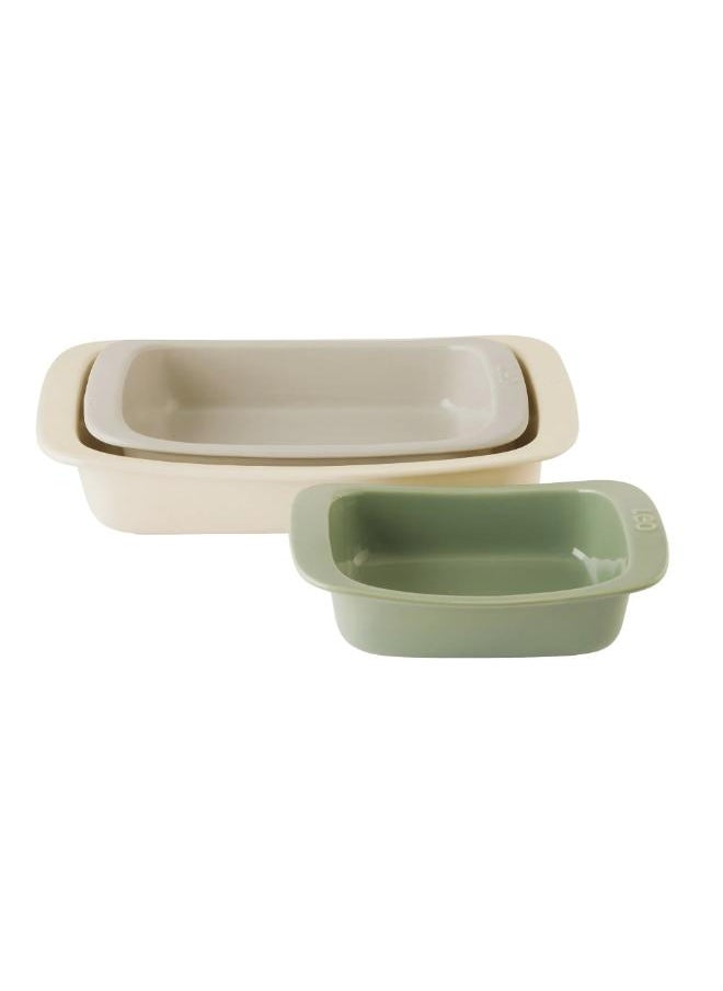 Berghoff Pack Of 3 Rectangular Baking Dish    cm-Multicolour  - Image 1