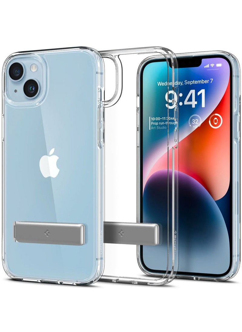 Spigen Ultra Hybrid S iPhone 14 Case Cover with Kickstand - Crystal Clear  - Image 1