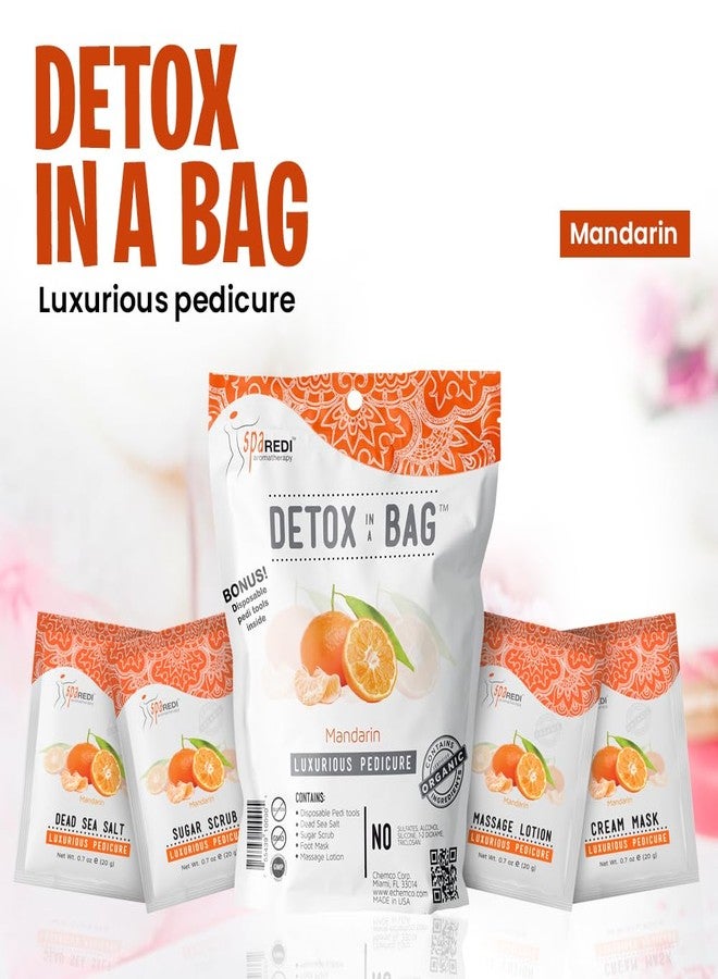 SPA REDI Detox In A Bag Pedicure Kit -Pedicure Massage for Tired Feet, Detoxifies and Refreshes Feet, Invigorating Mandarin - Image 2