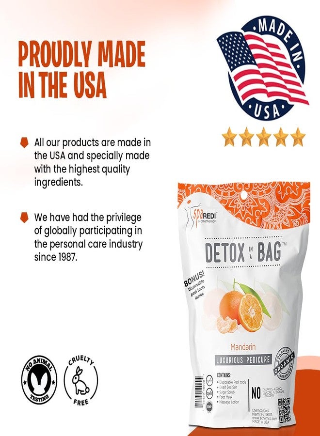 SPA REDI Detox In A Bag Pedicure Kit -Pedicure Massage for Tired Feet, Detoxifies and Refreshes Feet, Invigorating Mandarin - Image 3