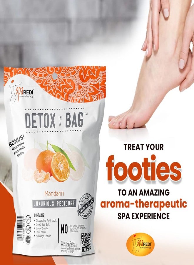 SPA REDI Detox In A Bag Pedicure Kit -Pedicure Massage for Tired Feet, Detoxifies and Refreshes Feet, Invigorating Mandarin - Image 4
