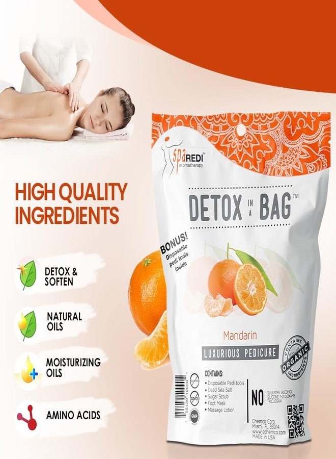SPA REDI Detox In A Bag Pedicure Kit -Pedicure Massage for Tired Feet, Detoxifies and Refreshes Feet, Invigorating Mandarin - Image 5
