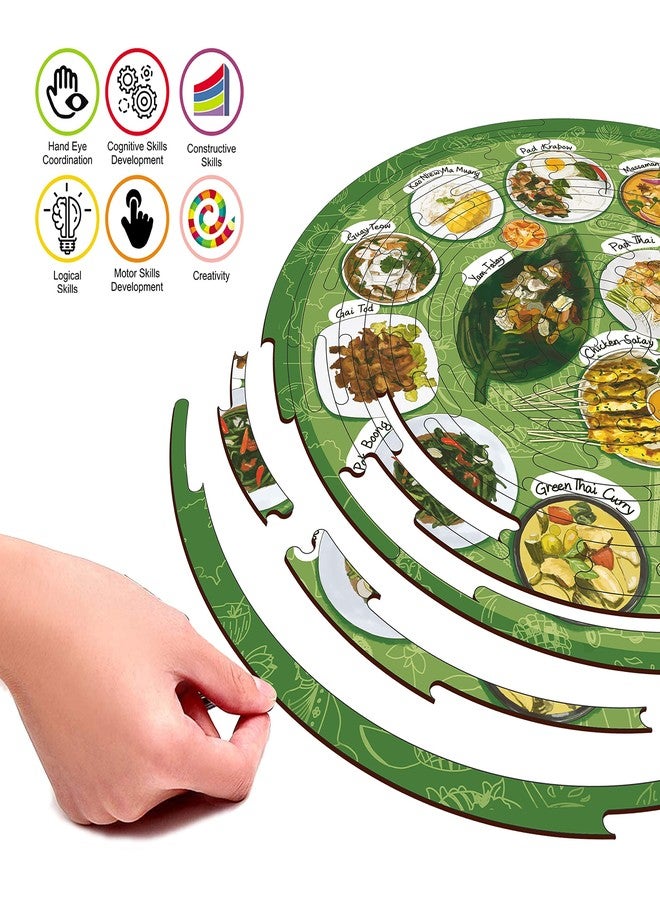 Webby Noozles Thai Food Wooden Puzzle, 70 Pcs for Boys and Girls - Image 3