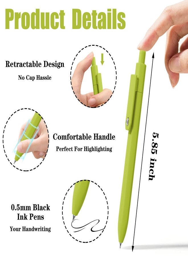 Piochoo Gel Pens, 8 Pack Fine Point Black Ink Smooth Writing Ink Pen, Retractable Quick Dry Aesthetic Cute Pens for Women Nurses School Office Supplies - Image 2
