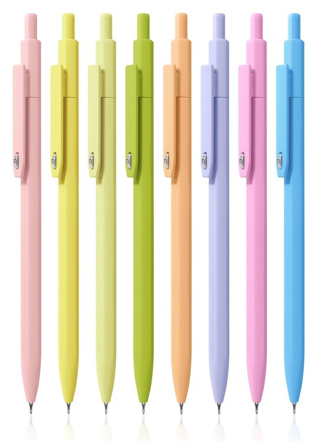 Piochoo Gel Pens, 8 Pack Fine Point Black Ink Smooth Writing Ink Pen, Retractable Quick Dry Aesthetic Cute Pens for Women Nurses School Office Supplies - Image 1