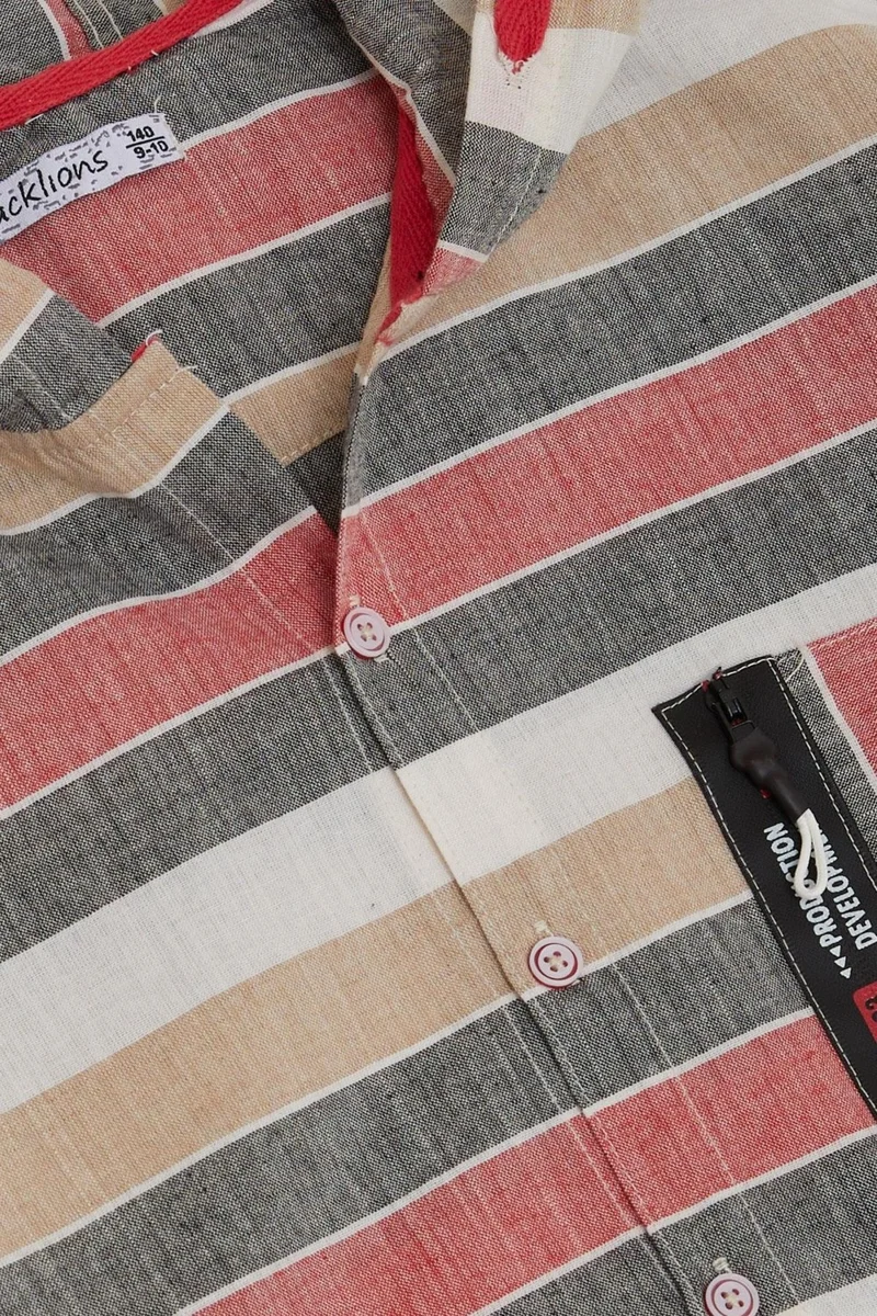جاك ليونز Boy Shirt Hooded with Zipper Pocket 5-14YEARS, Mixed Color