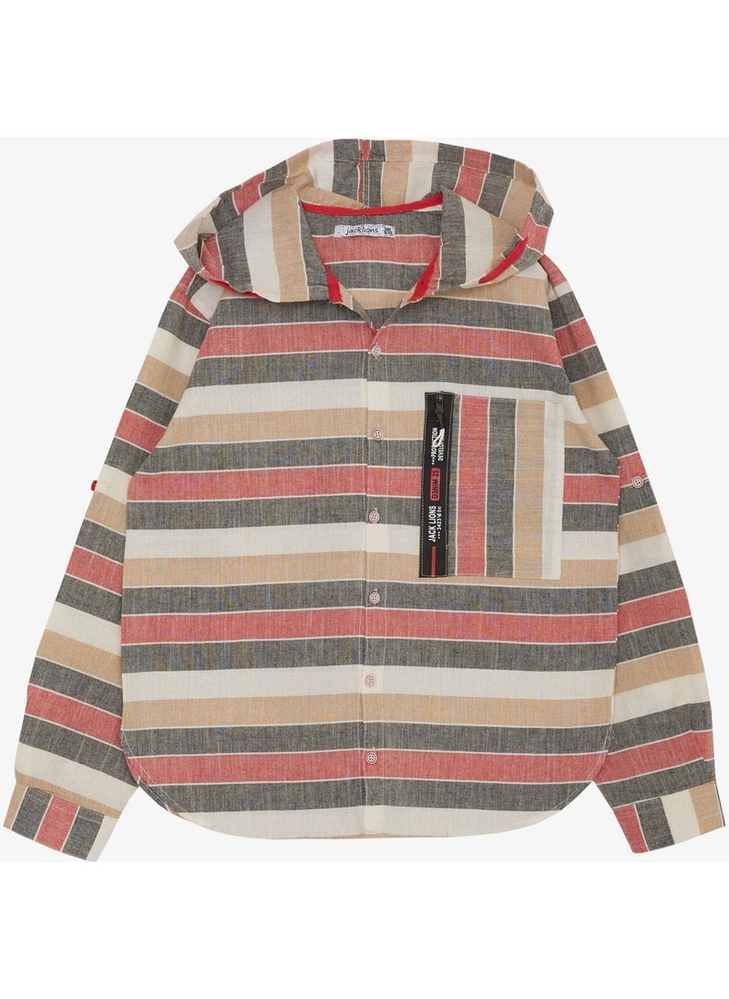 Jack Lions - Boy Shirt Hooded with Zipper Pocket 5-14YEARS, Mixed Color - Image 1