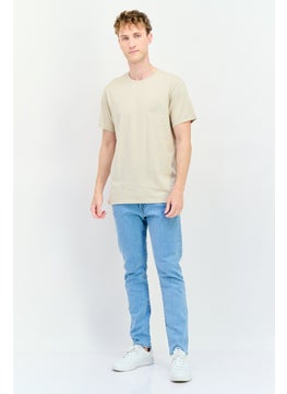 DOCKERS Men Crew Neck Short Sleeve Brand Logo T Shirt, Beige  - Image 4