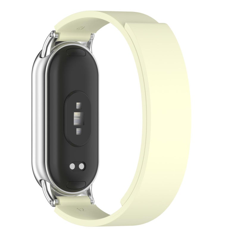 erorex For Xiaomi Smart Band 10 / 9 / 8 Soft Silicone Magnetic Watch Band(Milky White) - Image 2