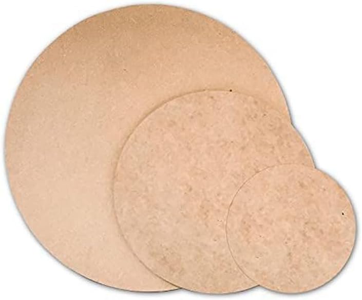 ARS 6 Pieces, 6Mm Mdf Diy Circle 30 X 30 Cm Brown - Image 4