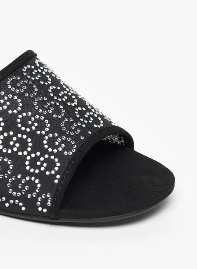 سيليست Women's Embellished Slip-On Sandals with Block Heels