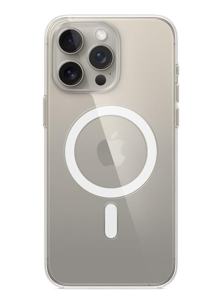 Techie Magnetic Case for iPhone 15 Pro Max 6.7-Inch Compatible with MagSafe Wireless Charging, Shockproof Hard PC Cover Case, Anti-Scratch - Clear - Image 1