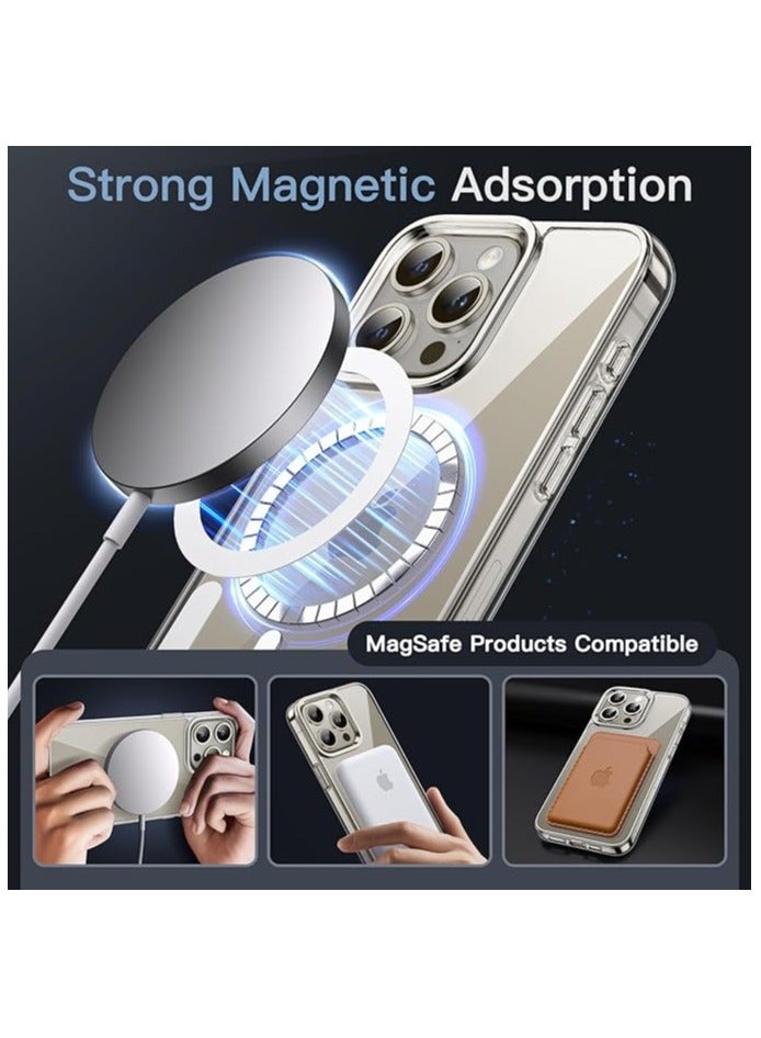 Techie Magnetic Case for iPhone 15 Pro Max 6.7-Inch Compatible with MagSafe Wireless Charging, Shockproof Hard PC Cover Case, Anti-Scratch - Clear - Image 3