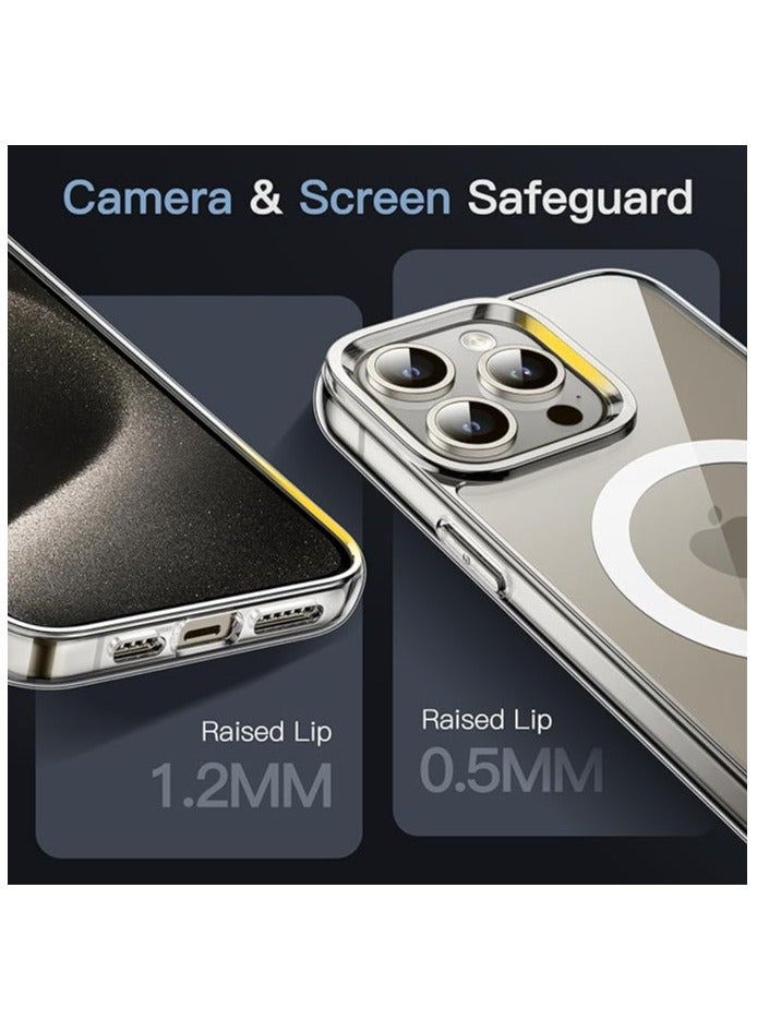 Techie Magnetic Case for iPhone 15 Pro Max 6.7-Inch Compatible with MagSafe Wireless Charging, Shockproof Hard PC Cover Case, Anti-Scratch - Clear - Image 5