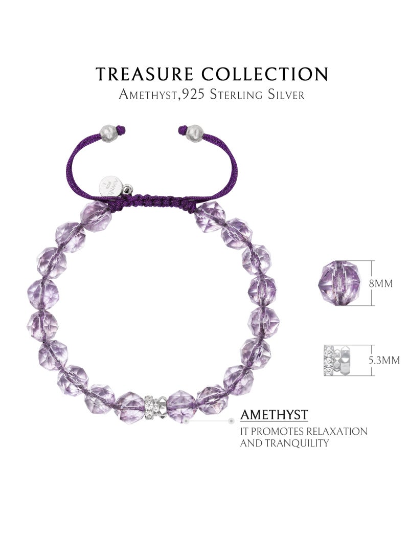 AWNL Women's Beaded Bracelet with Amethyst, Rosa Roxburghii Charm with S925 Sterling Silver Gift for Girlfriend  Wife Daughter - Image 4