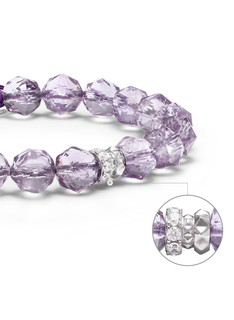 AWNL Women's Beaded Bracelet with Amethyst, Rosa Roxburghii Charm with S925 Sterling Silver Gift for Girlfriend  Wife Daughter - Image 5