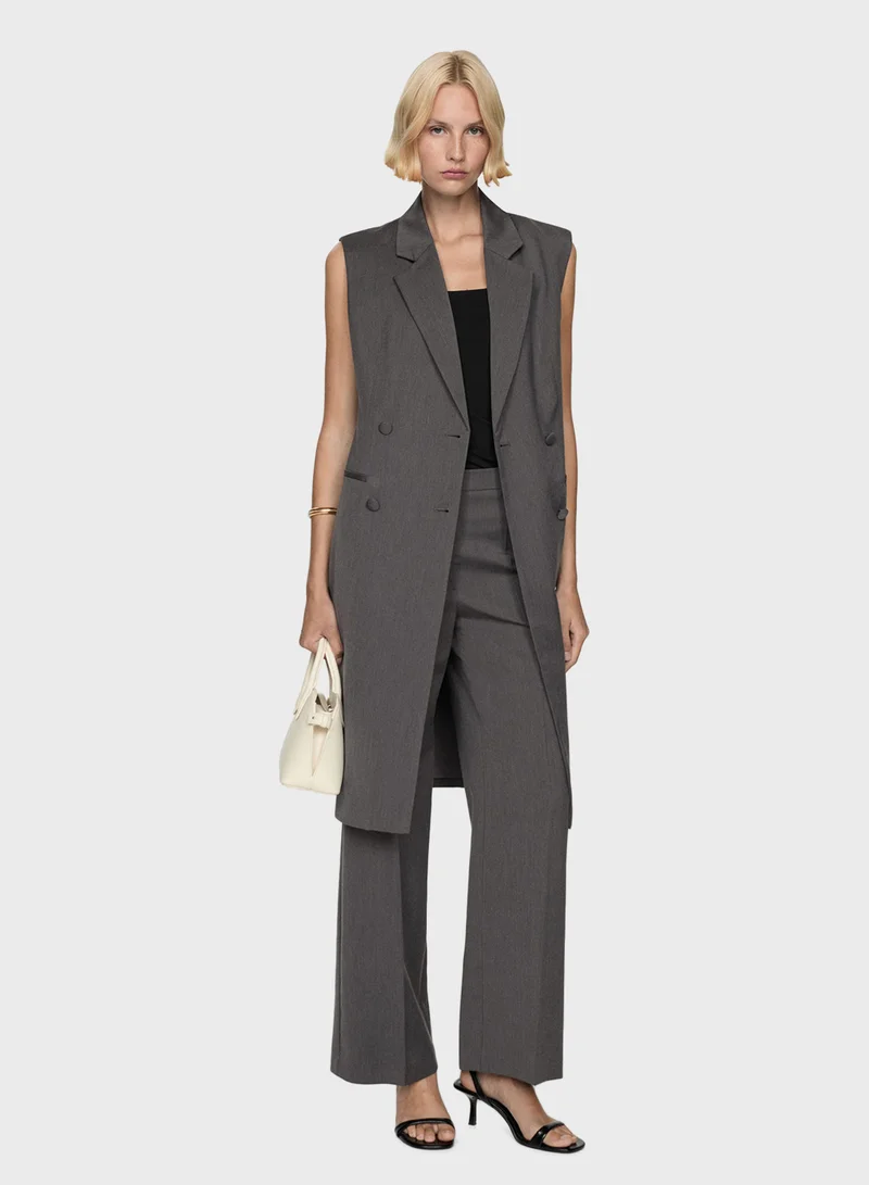 MANGO Pleated Straight Pant