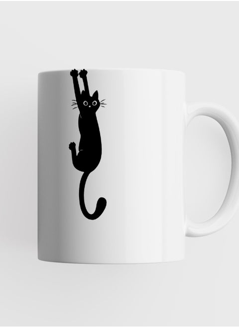 Elegant mug with an artistic black cat design 11Oz