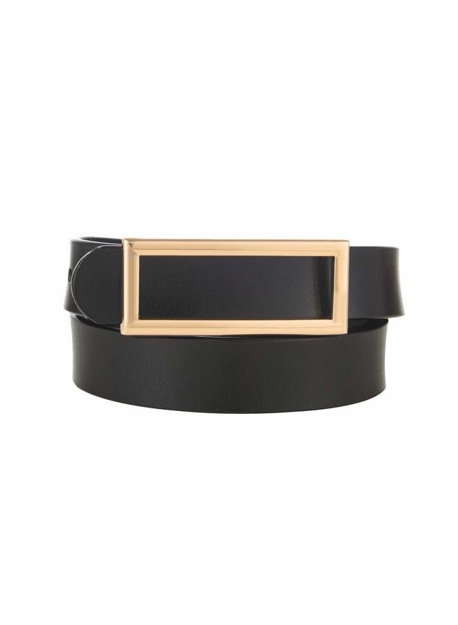 INSIGHTER Genuine Leather Belt for Women Waist Skinny Dress Belt for Jeans Pants 0.93" Width Black Red Brown White, 1/ Black Leather Belt, S: Suit for Pant Size 26-31 - Image 1