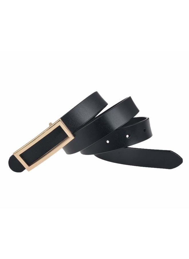 INSIGHTER Genuine Leather Belt for Women Waist Skinny Dress Belt for Jeans Pants 0.93" Width Black Red Brown White, 1/ Black Leather Belt, S: Suit for Pant Size 26-31 - Image 2