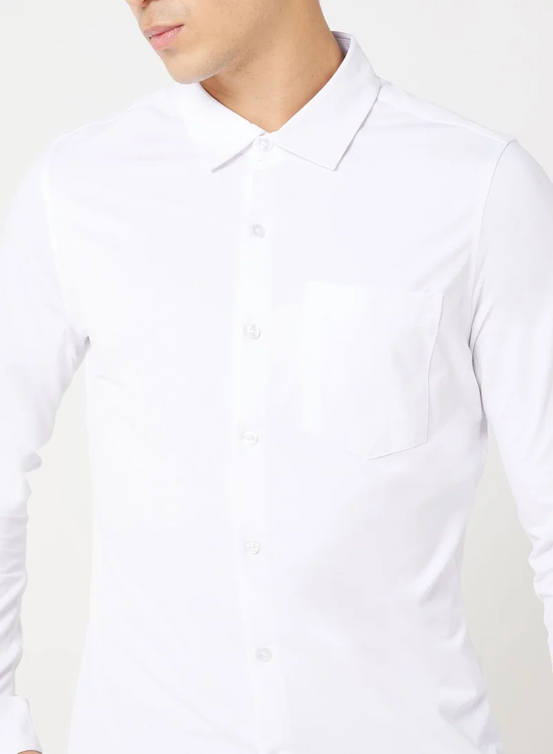Robert Wood Mens Knitted Fab Full Sleeve Shirt