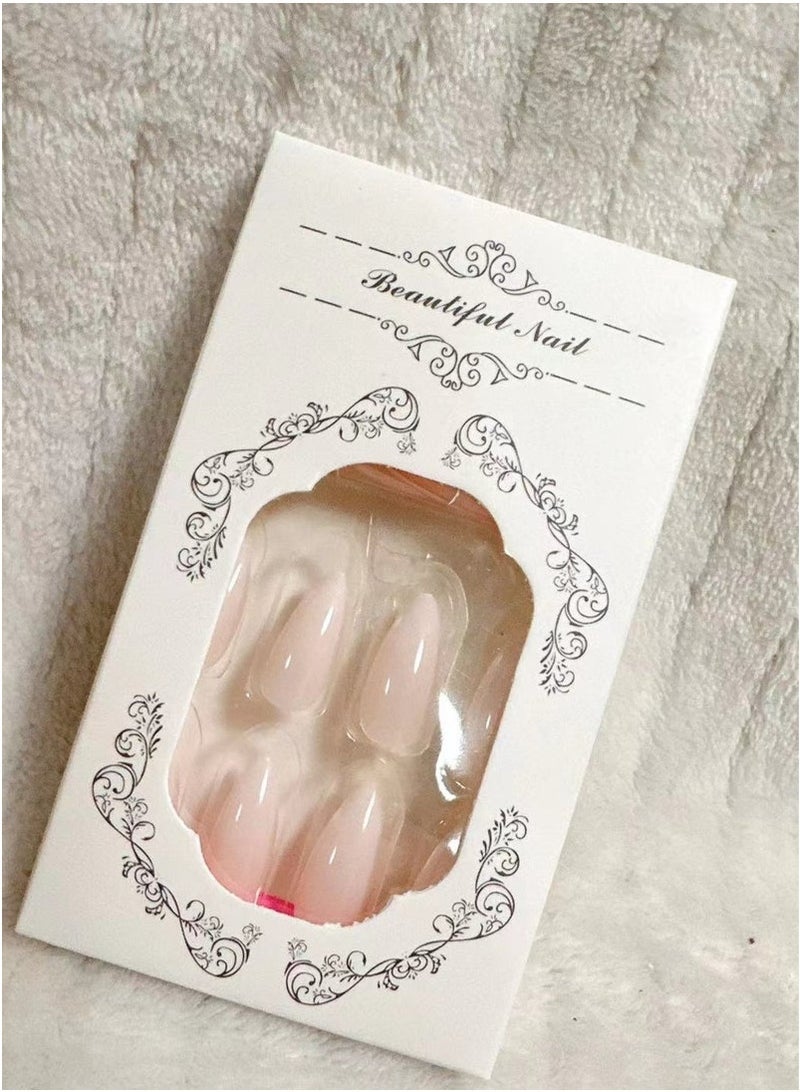 Miamia 24-Piece French Tip Press On Nails - Package Soft Gel French Fake Nails Short, Salon-quality Press On Nails, Seamless Glue-on Nails for Woman Nail Art Manicure  Press On Nails - Image 5