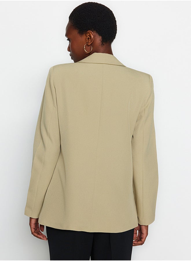 trendyol - Light Khaki Regular Lining Detailed Woven Blazer Jacket TWOAW20CE0316 - Image 1